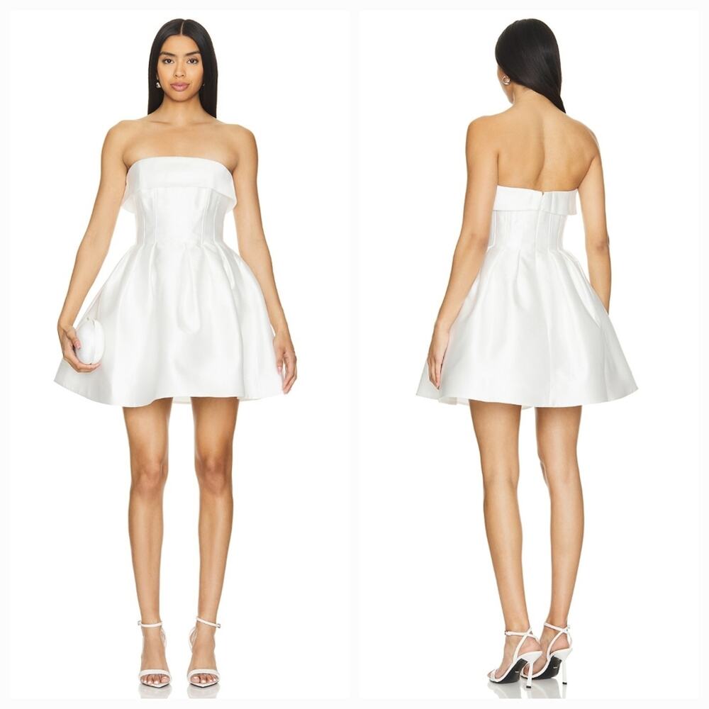 Rebecca Vallance Cristine Strapless Mini in Ivory